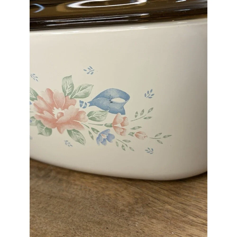 CorningWare SYMPHONY 3L  Sandstone A-3-B Casserole Dish w/Amber  Lid Near MInt